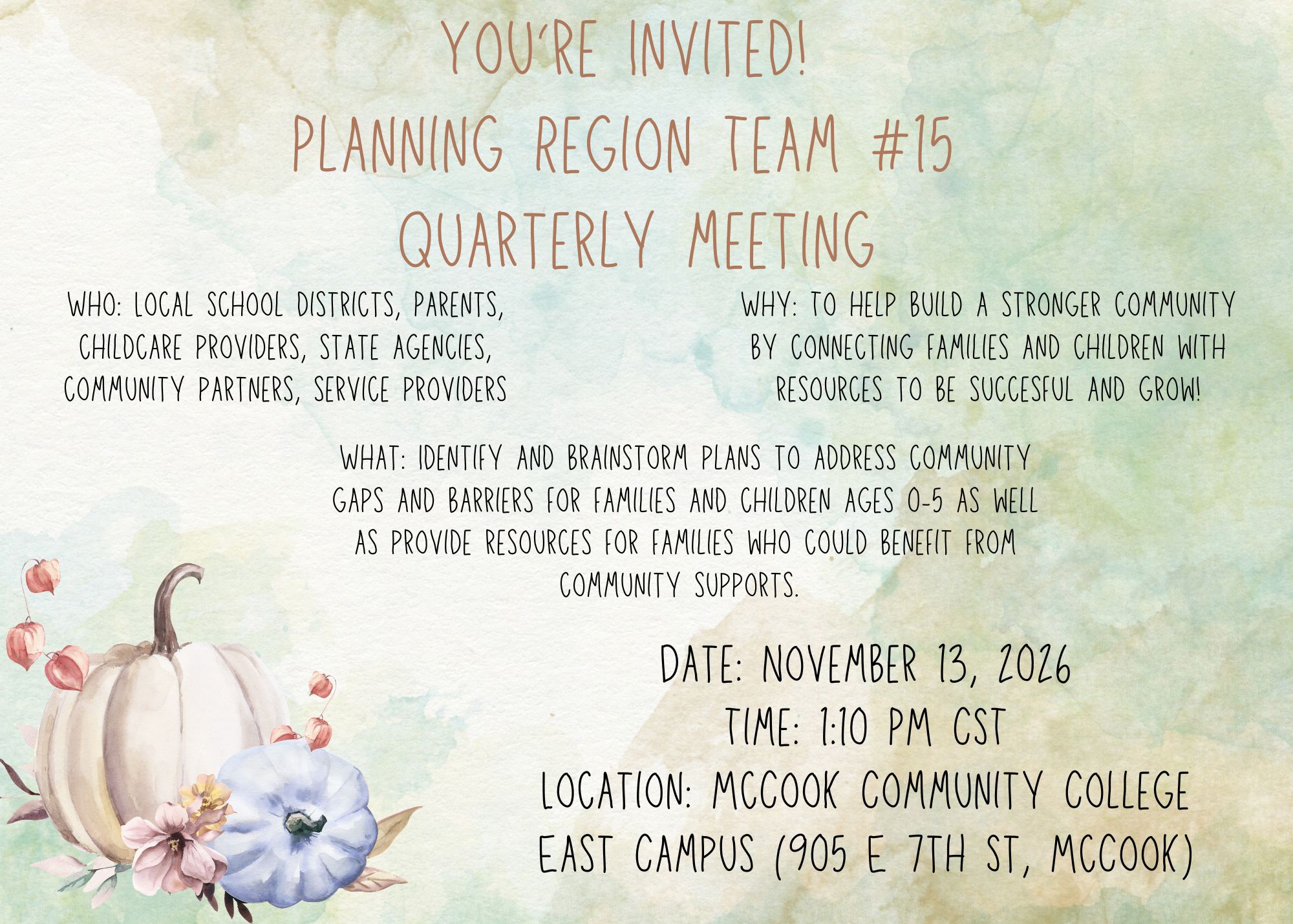 🍂🎃 You’re Invited! Planning Region Team #15 Quarterly Meeting 🎃🍂